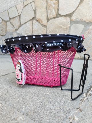 Cesta bici niña Basil rosa