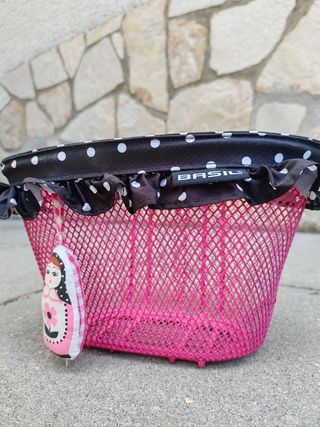 Cesta bici niña Basil rosa