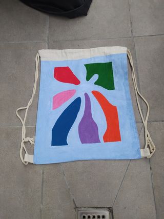 Mochila pintada a mano multicolor