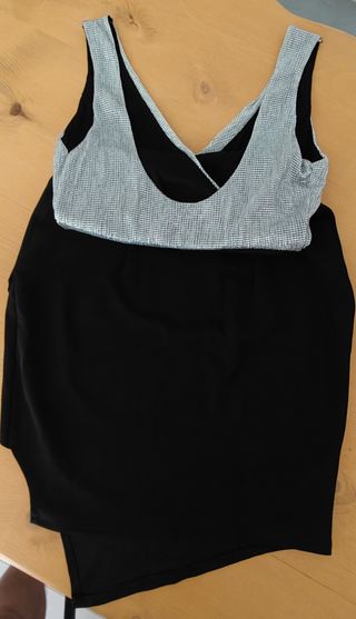 Vestido negro y plateado