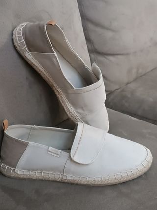 Alpargatas beige velcro talla 38