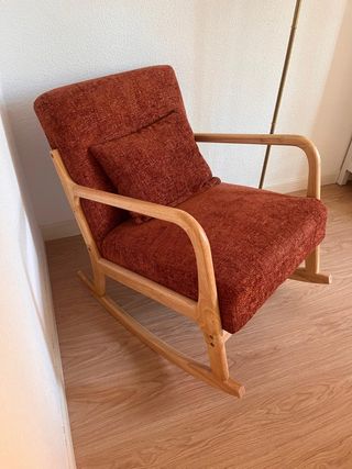 Sedia a dondolo in legno rosso Maison du Monde