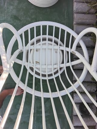 2 sedie girevoli in bambù bianco