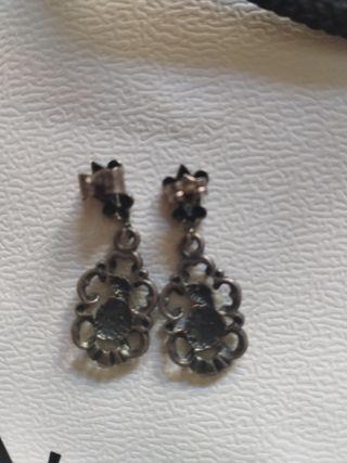 Pendientes y broche vintage plata