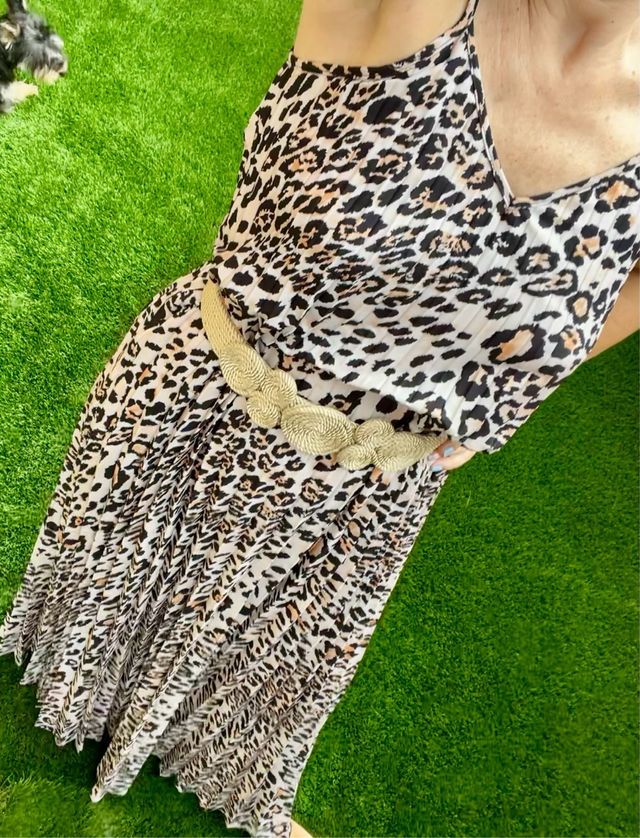 Vestido largo animal print