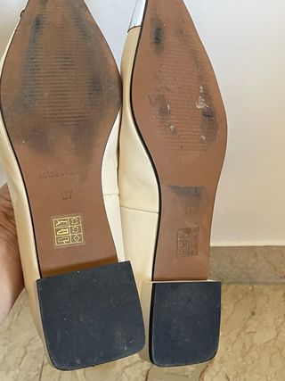 Ballerine beige con punta argento