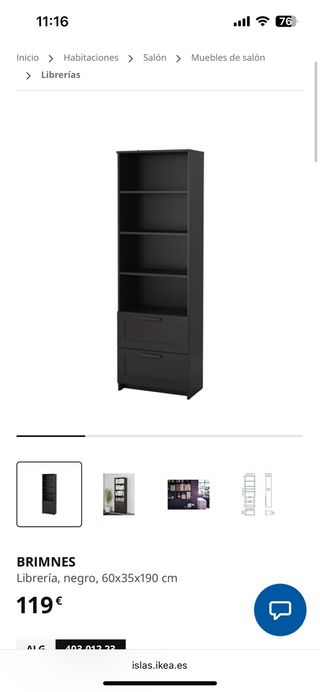 Librería Brimnes negra - IKEA