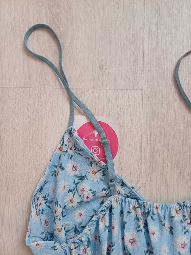 Mono azul estampado flores