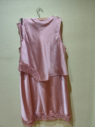 Conjunto rosa fiesta 2 piezas de top sin manga