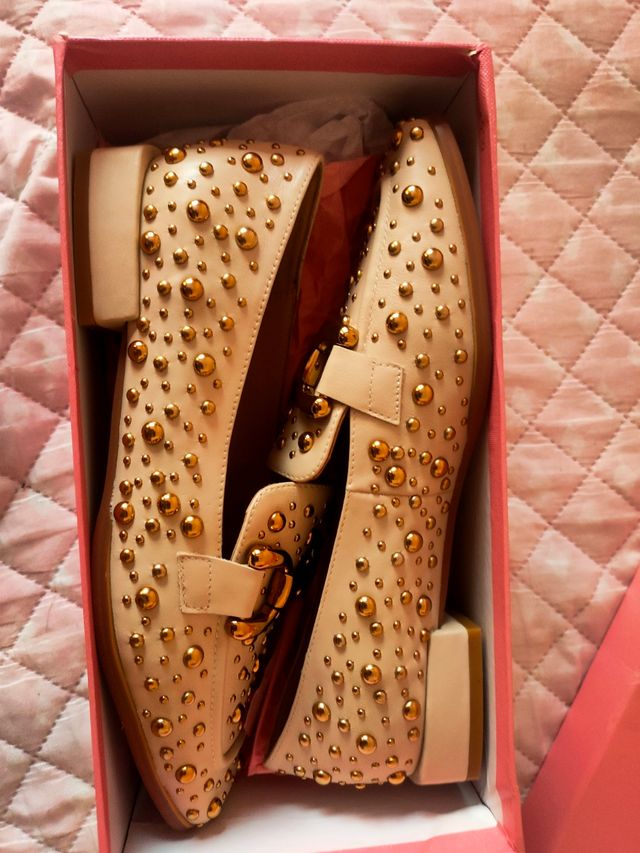 Alma en Pena - Scarpe beige e oro