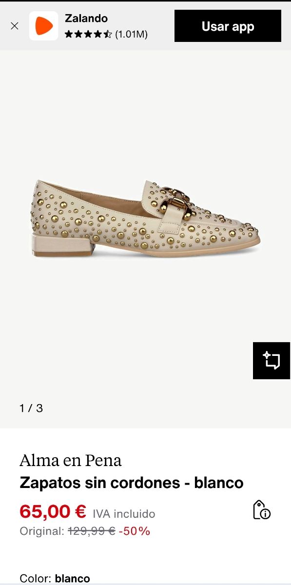 Alma en Pena - Scarpe beige e oro