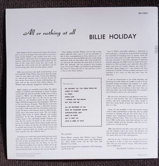 LP Billie Holiday - All Or Nothing