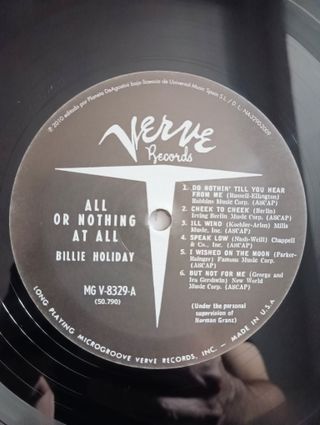 LP Billie Holiday - All Or Nothing