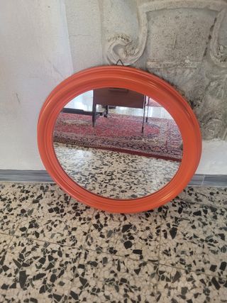Specchio vintage arancione anni '70