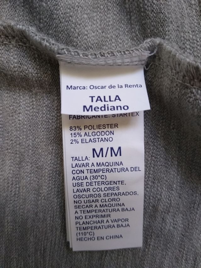 (Talla M) OSCAR DE LA RENTA Jersey Gris