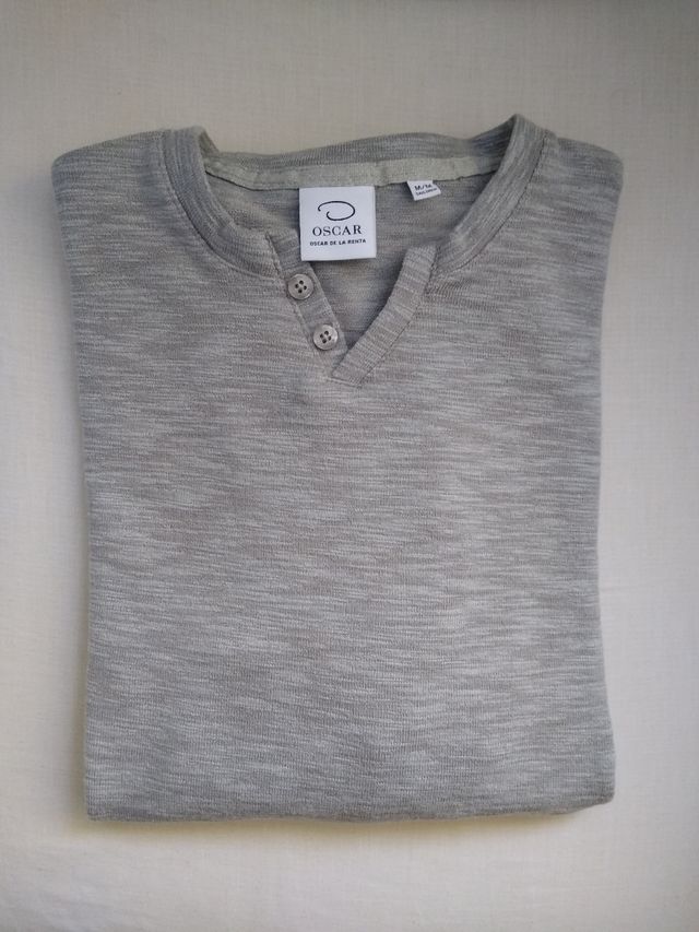 (Talla M) OSCAR DE LA RENTA Jersey Gris