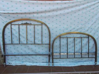 Cabecero y pie de cama Art Decó metal dorado