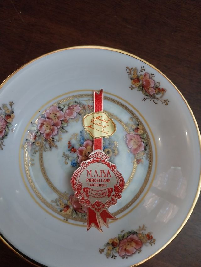 Alzatina Porcellana Limoges France M.A.B.A 