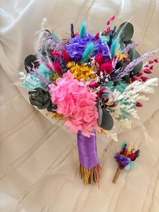 Ramo novia preservado multicolor