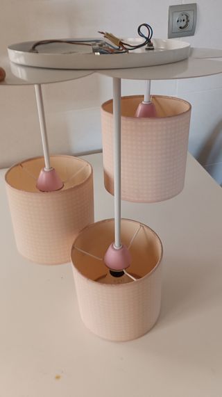 Lámpara infantil 3 luces rosa