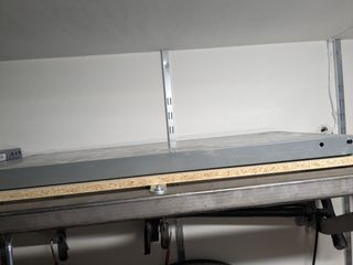 8 baldas metálicas grises, varias medidas 