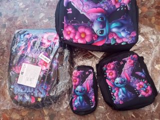 Mochila Stitch infantil - 2 piezas