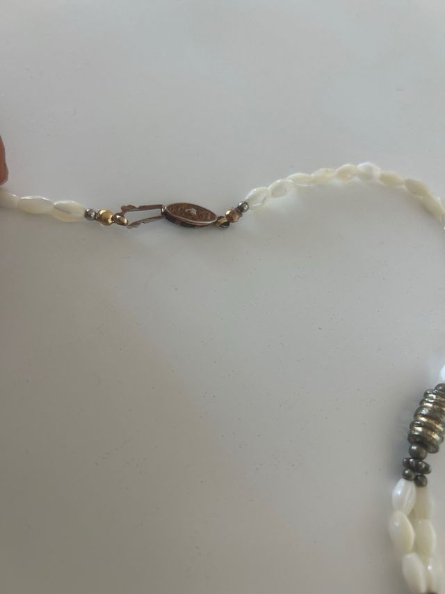 Collar y pendientes nácar vintage