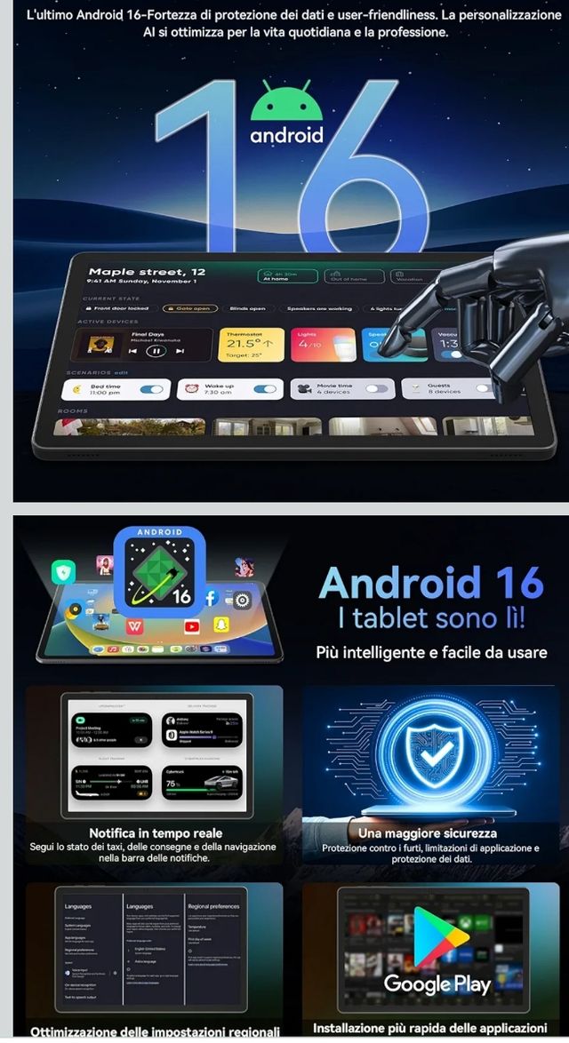Tablet Android 11 Gemini AI 24GB