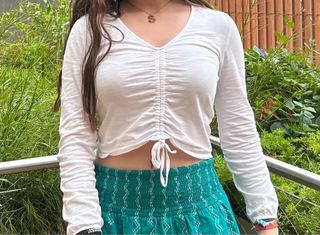 Blusa Mango Teen blanca, talla S
