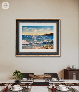 Quadro mare e fiori - acrilico