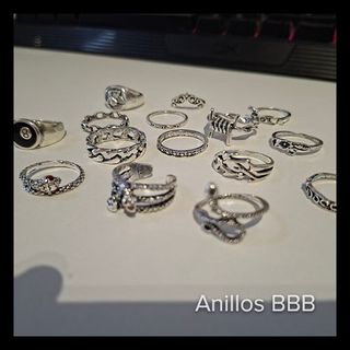 Lote de 15 Anillos de mujer - Plata Vintage nuevos