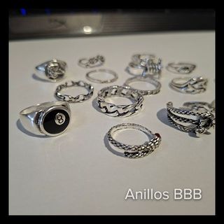 Lote de 15 Anillos de mujer - Plata Vintage nuevos