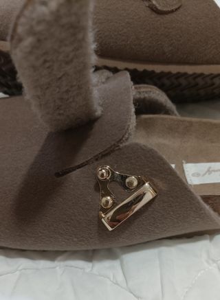 Zapatillas Zuecos Marrón Mujer Núm-38 Nuevo 
