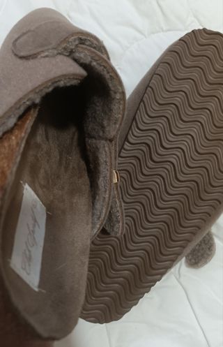 Zapatillas Zuecos Marrón Mujer Núm-38 Nuevo 