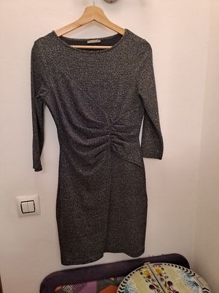 Vestido fiesta Orsay gris plata