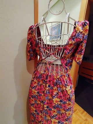 Vestido midi flores multicolor