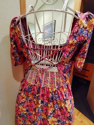 Vestido midi flores multicolor