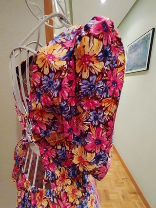 Vestido midi flores multicolor