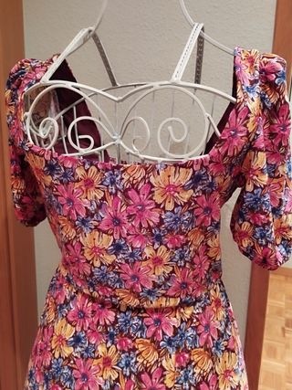 Vestido midi flores multicolor