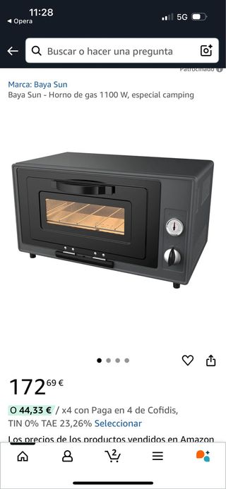 Horno pequeño a gas para camper