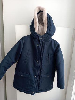 Piumino bimbo blu scuro con cappuccio