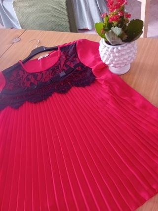 Blusa rossa plissettata tg M