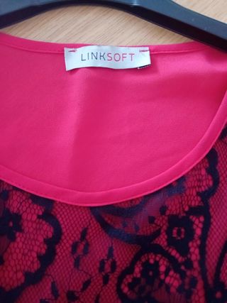 Blusa rossa plissettata tg M