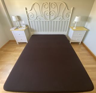 Base tapizada marrón 150x200cm - 6 patas