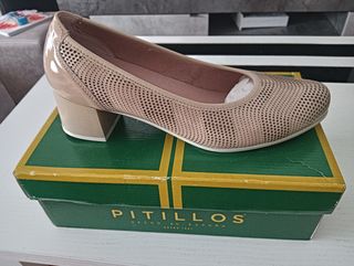 Zapatos Pitillos beige mujer, talla 40