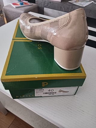 Zapatos Pitillos beige mujer, talla 40