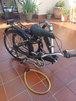 Bicicleta plegable negra