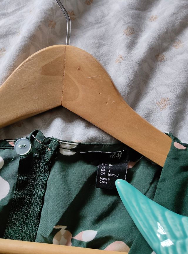 Mono H&M verde estampado - Talla S