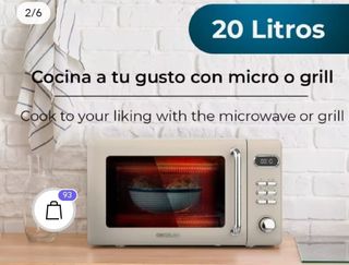 Microondas Cecotec crema retro Vintage cmo nuevo