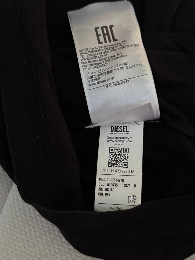 Camiseta Diesel negra talla M